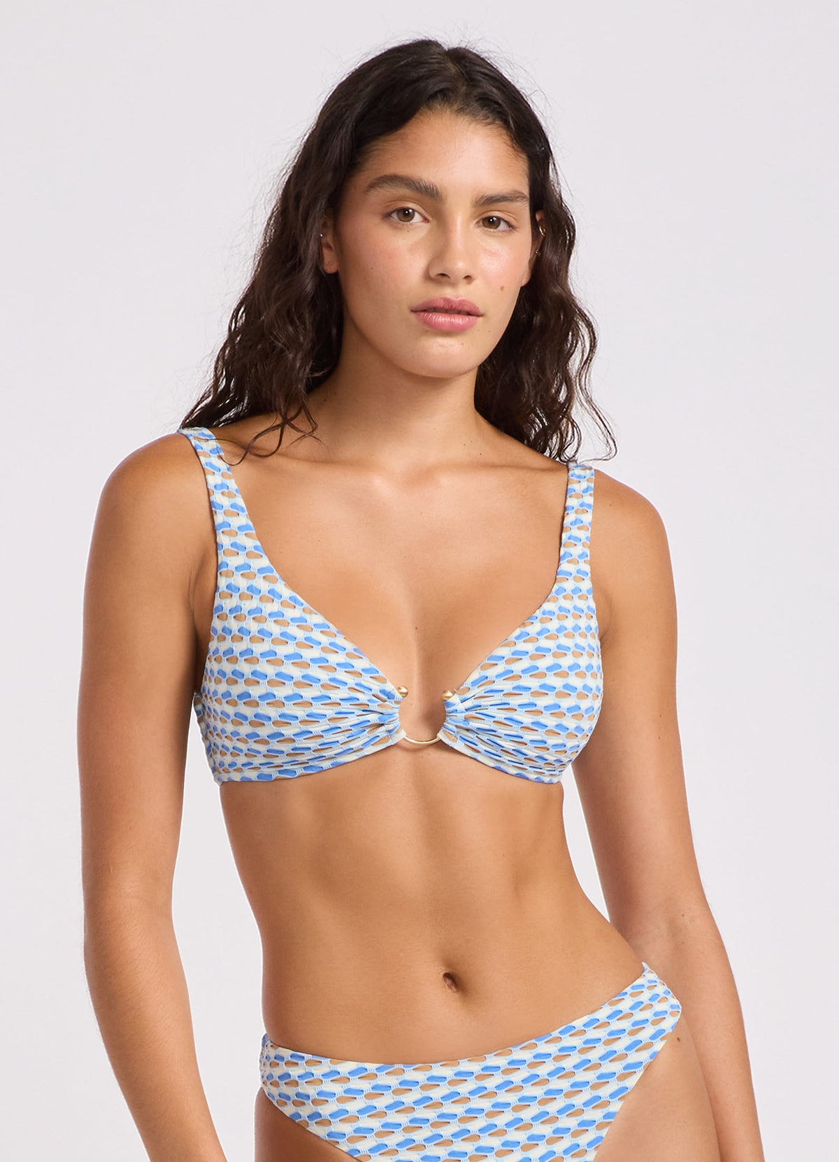 Mala Ring Front Triangle Bikini Top