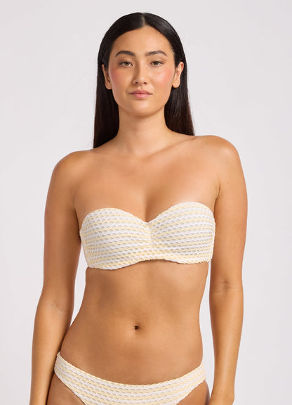 Mesh Effect Bustier Bandeau Bikini Top