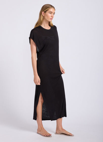 Slub Linen Batwing T-Shirt Dress