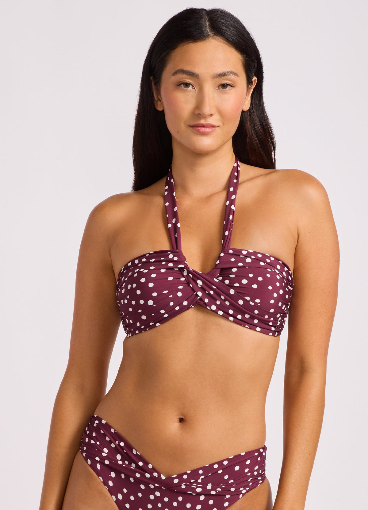 Dolce Dot Halter Bandeau Bikini Top