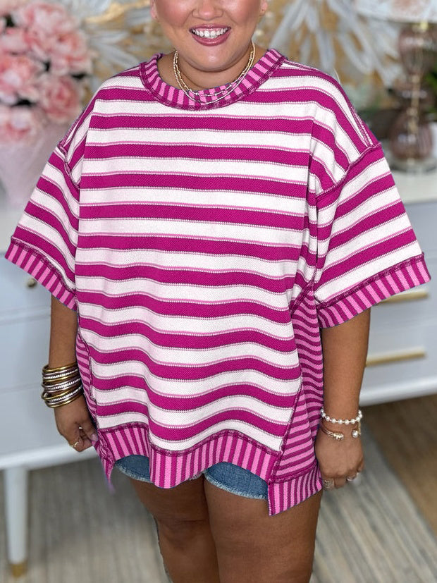 ✨Women's Mixed Stripes Oversized T-shirt