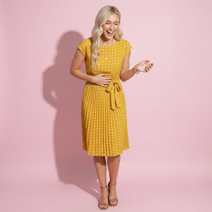 Polka Dot Cap Sleeve Dress