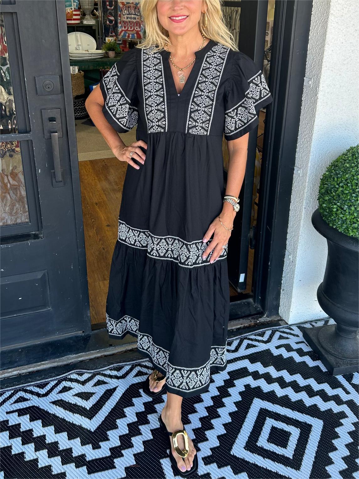 ✨Women's V-Neck Boho Maxi Dress (Buy 2 Free Shipping)