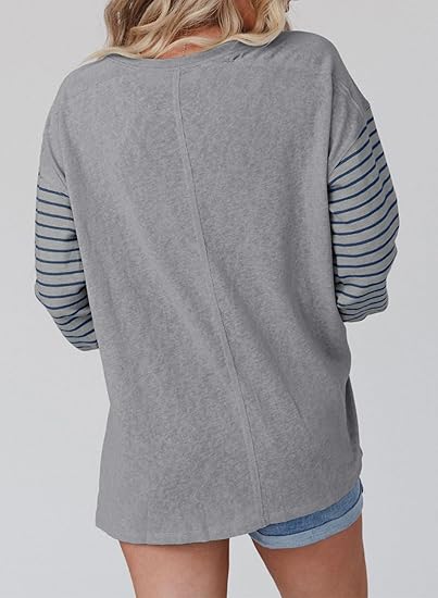 ✨Women's Cute Color Block Long Sleeve Casual Top