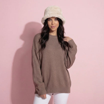 Anna-Kaci Women's Plush Furry Bucket Hat with Soft Cozy Lining