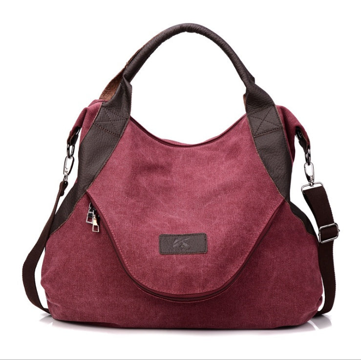 Minimalist Retro Canvas Shoulder Bag for Women | Vintage Crossbody Handbag | Large Capacity Aesthetic Daily Tote | High-Sense Casual Messenger Bag for Work & Travel