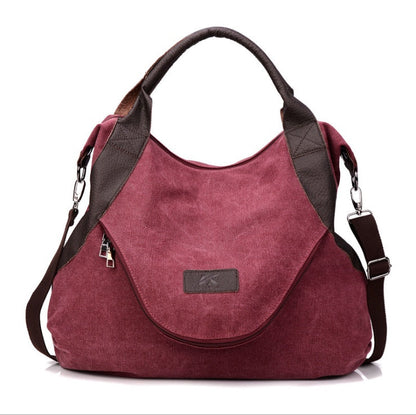 Minimalist Retro Canvas Shoulder Bag for Women | Vintage Crossbody Handbag | Large Capacity Aesthetic Daily Tote | High-Sense Casual Messenger Bag for Work & Travel