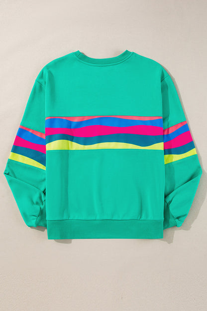 Threaded Pear Alora Striped Accent Long Sleeve Top