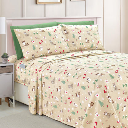 Elegant Comfort 6-Piece Christmas & Holiday Sheet Set - Soft as a Hotel Premium Quality