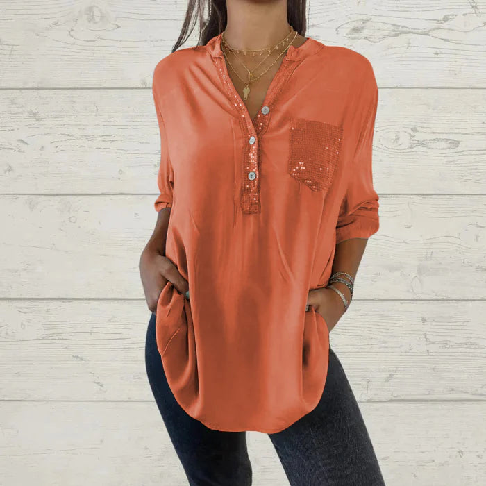 🌸Women's Chiffon Sequined Shimmering Top