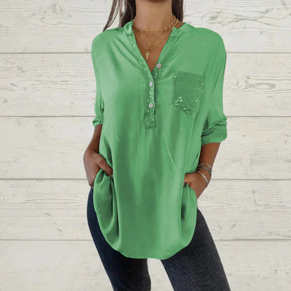 🌸Women's Chiffon Sequined Shimmering Top