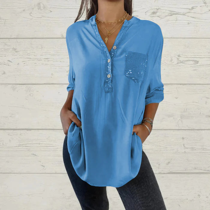 🌸Women's Chiffon Sequined Shimmering Top