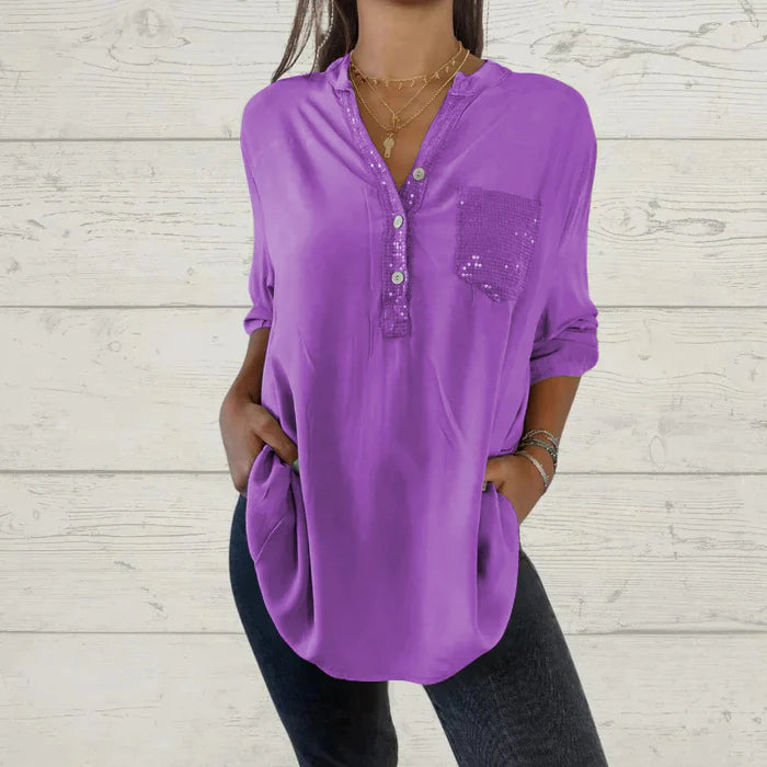 🌸Women's Chiffon Sequined Shimmering Top