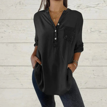 🌸Women's Chiffon Sequined Shimmering Top