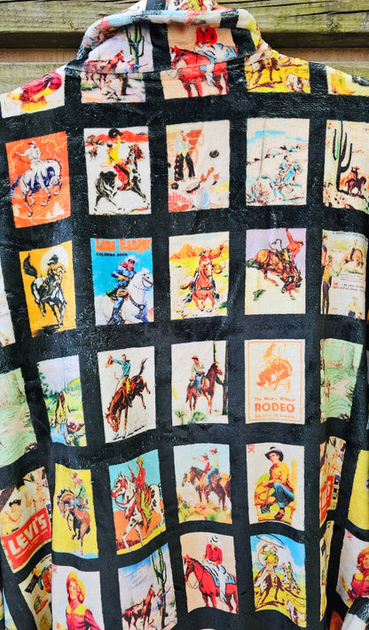 Baha Ranch Vintage Cowboy Collage Western Robe