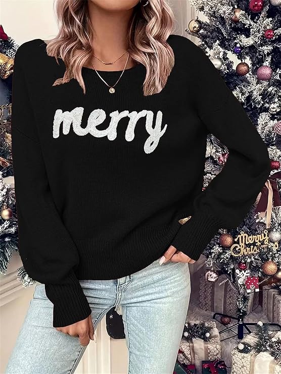 ✨Merry Vibes Dolman Sleeve Knit Pullover Sweater (Final Days: Big Savings!!!)