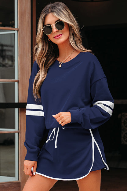 Threaded Pear Sophia Shoulder Pullover Mini Skirt