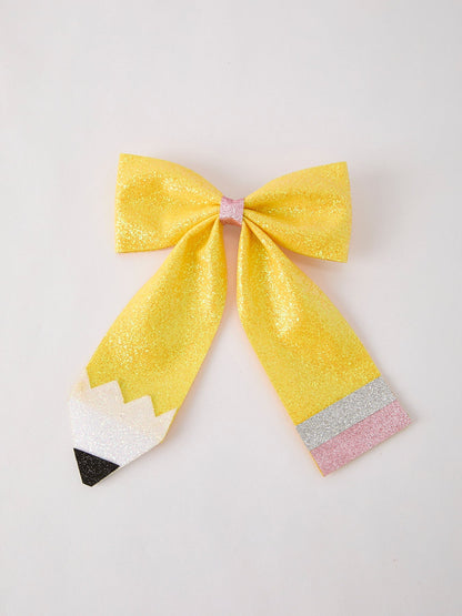 Back to School Sequin Bow Hairpin