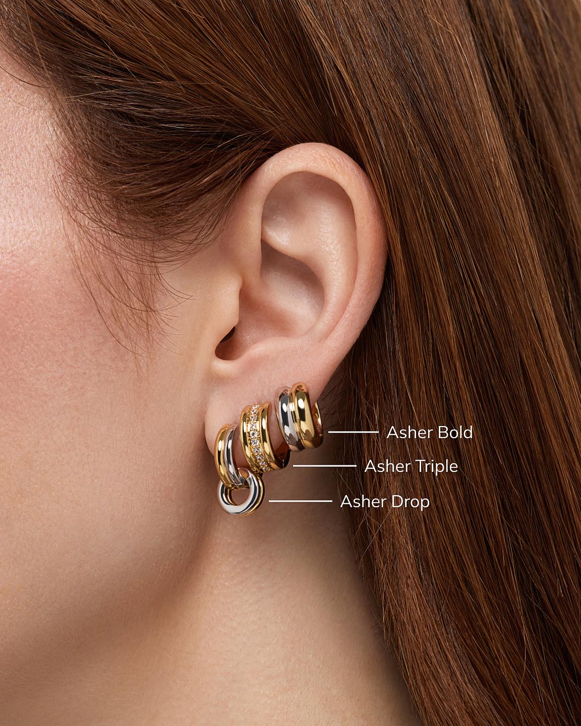 Asher Huggie Drop Earrings