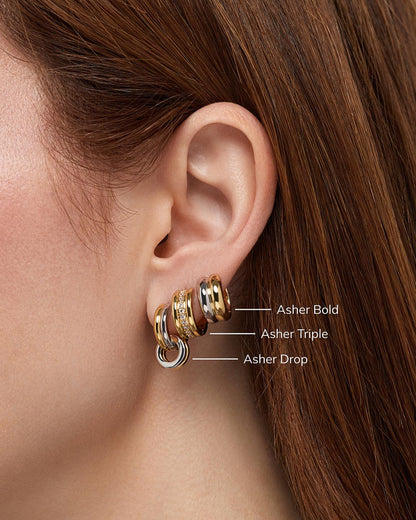 Asher Huggie Drop Earrings