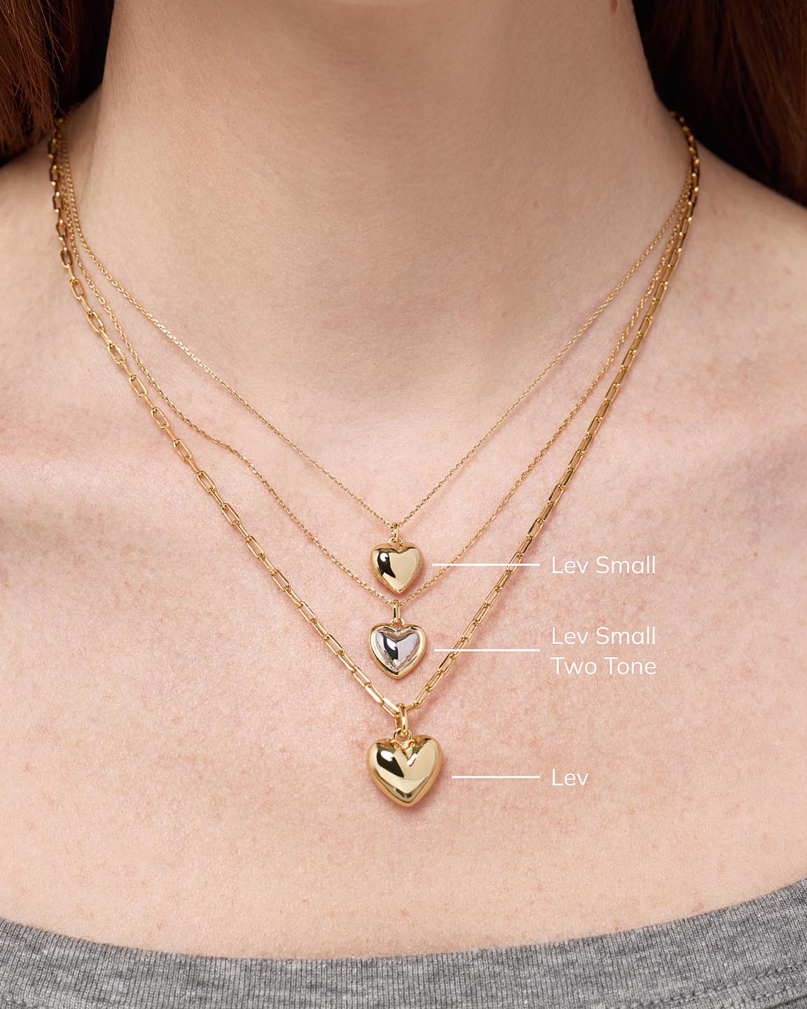 Lev Small Gold Heart Necklace