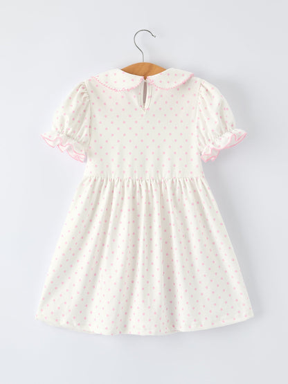 Back to School Polka Dot Girls Dress Pencil Bow Applique