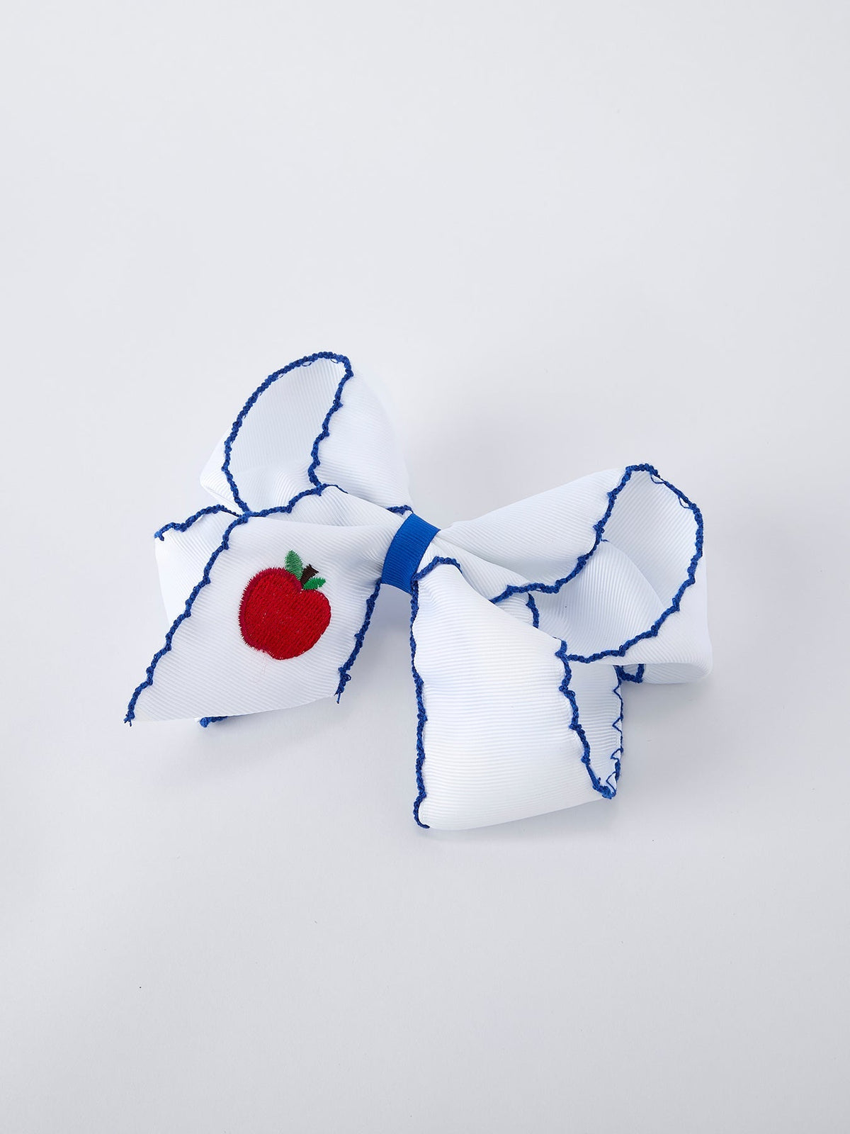 Back to School Apple Bow Hair Clip 6.25 Inch