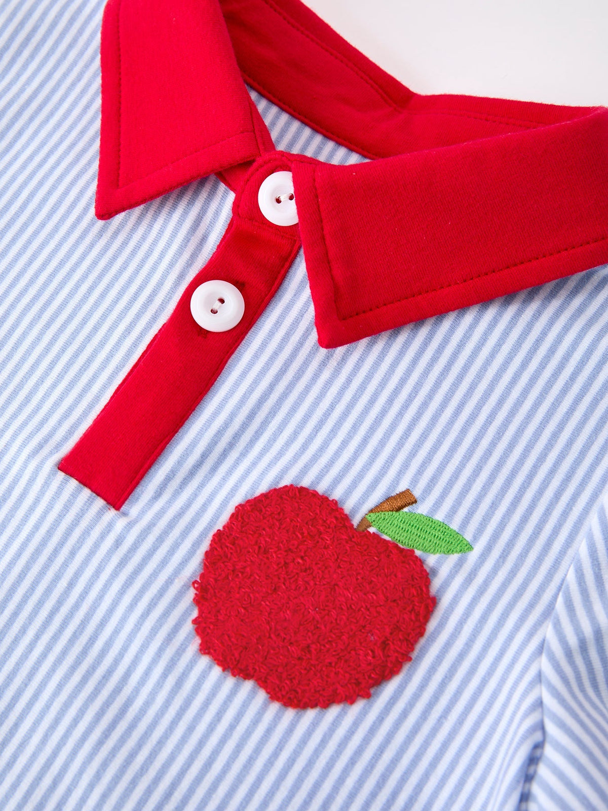Boys Back To School Apple Polo Short Set