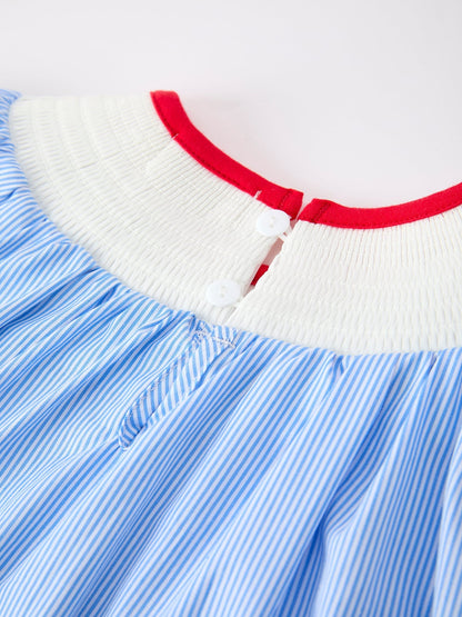 Back To School Apple Pencil Embroidery Dress
