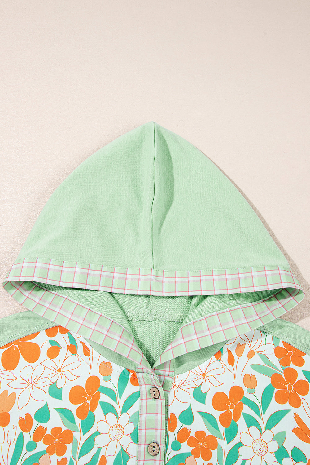 Threaded Pear Emberly Patchwork Half Hooded Pullover