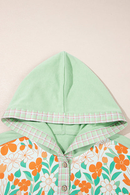 Threaded Pear Emberly Patchwork Half Hooded Pullover