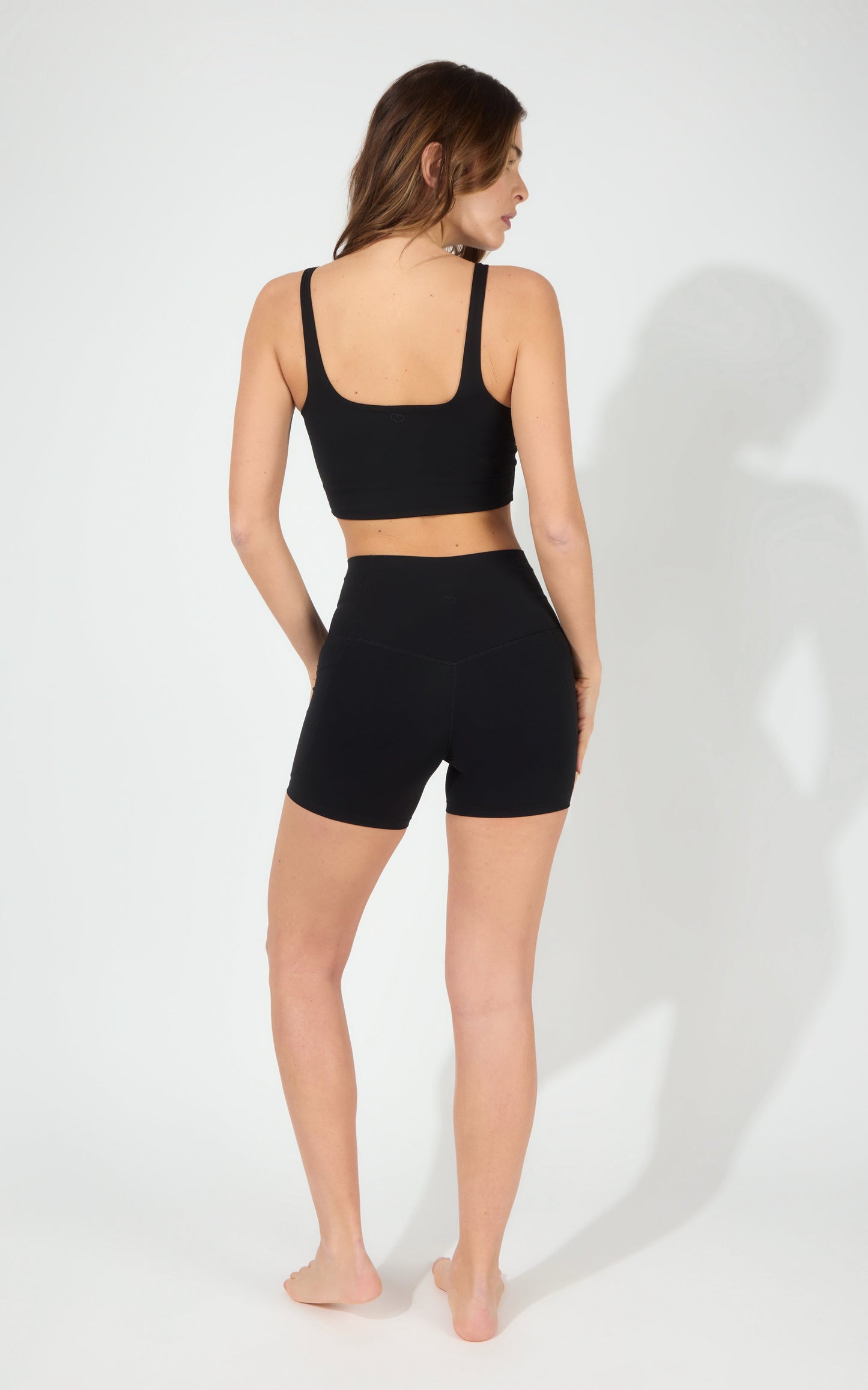 90 Degree by Reflex Nux Sabrina Bra Tank & 5" No Front Seam Short Set Black