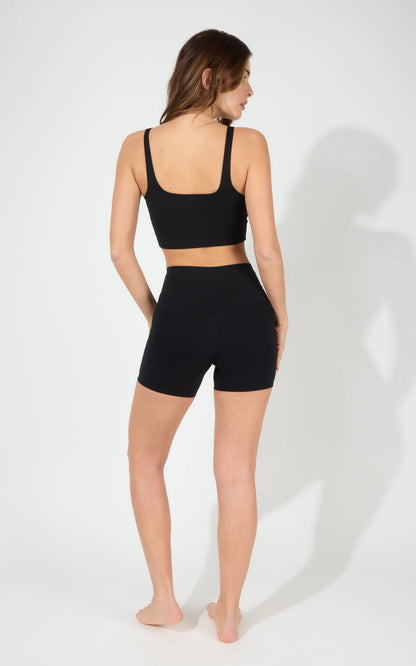 90 Degree by Reflex Nux Sabrina Bra Tank & 5" No Front Seam Short Set Black