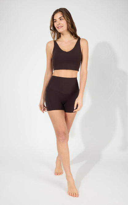 90 Degree by Reflex Nux Sabrina Bra Tank & 5" No Front Seam Short Set Black