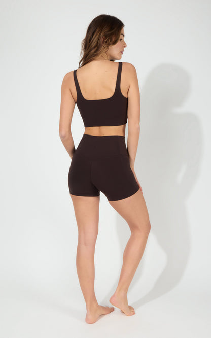 90 Degree by Reflex Nux Sabrina Bra Tank & 5" No Front Seam Short Set Black