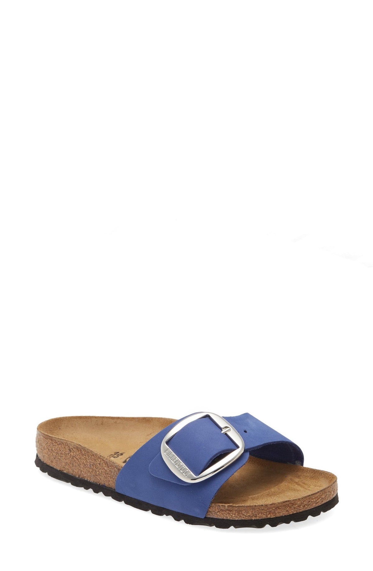 Birkenstock Unisex Madrid Big Buckle Nubuk Leather Azure Blue