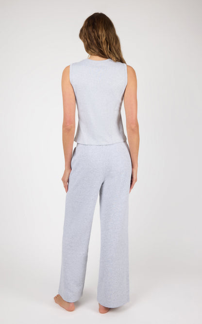 90 Degree by Reflex Ribbed Tank & Loop Terry Wide Leg Pant Set