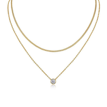 1 Carat Moissanite Solitaire Necklace | S925 Sterling Silver Gold Plated Pendant | GRA Certified Luxury Minimalist Jewelry | Sparkling Diamond Alternative Necklace