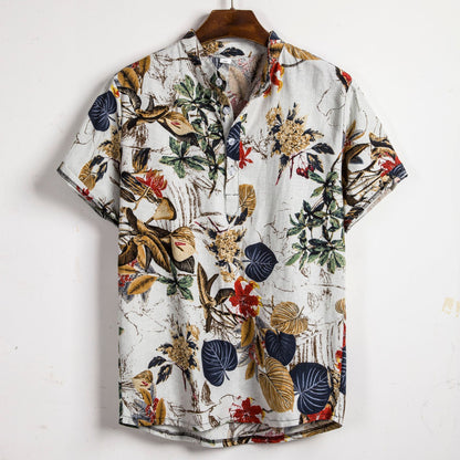 Men’s Slim-Fit Contrast Print Shirt | High-Sense Professional Button-Down | Trendy Minimalist Geometric Pattern Shirt | Luxury-Label Statuesque Radiant Apparel | 2026 High-Fashion Emerald-Luxe Essential