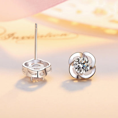 925 Sterling Silver Clover Earrings | Elegant Four-Leaf Clover Studs for Women | High-Sense Minimalist Luck Jewelry | Trendy Tiny Clover Flower Earrings | 2026 High-Fashion Delicate Silver Studs