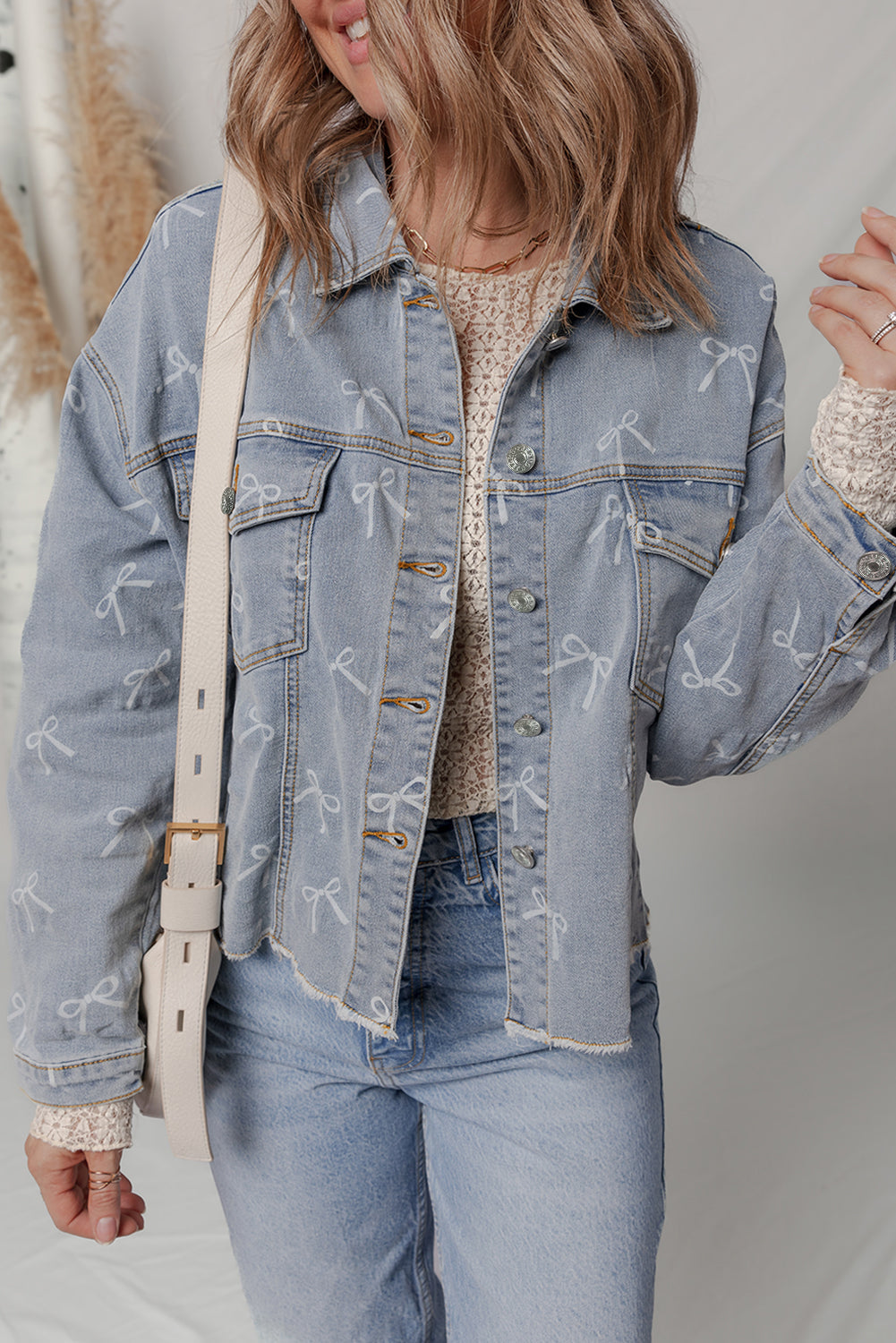 Threaded Pear Amelia Wash Raw Hem Jacket