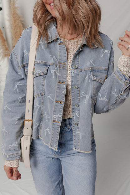 Threaded Pear Amelia Wash Raw Hem Jacket