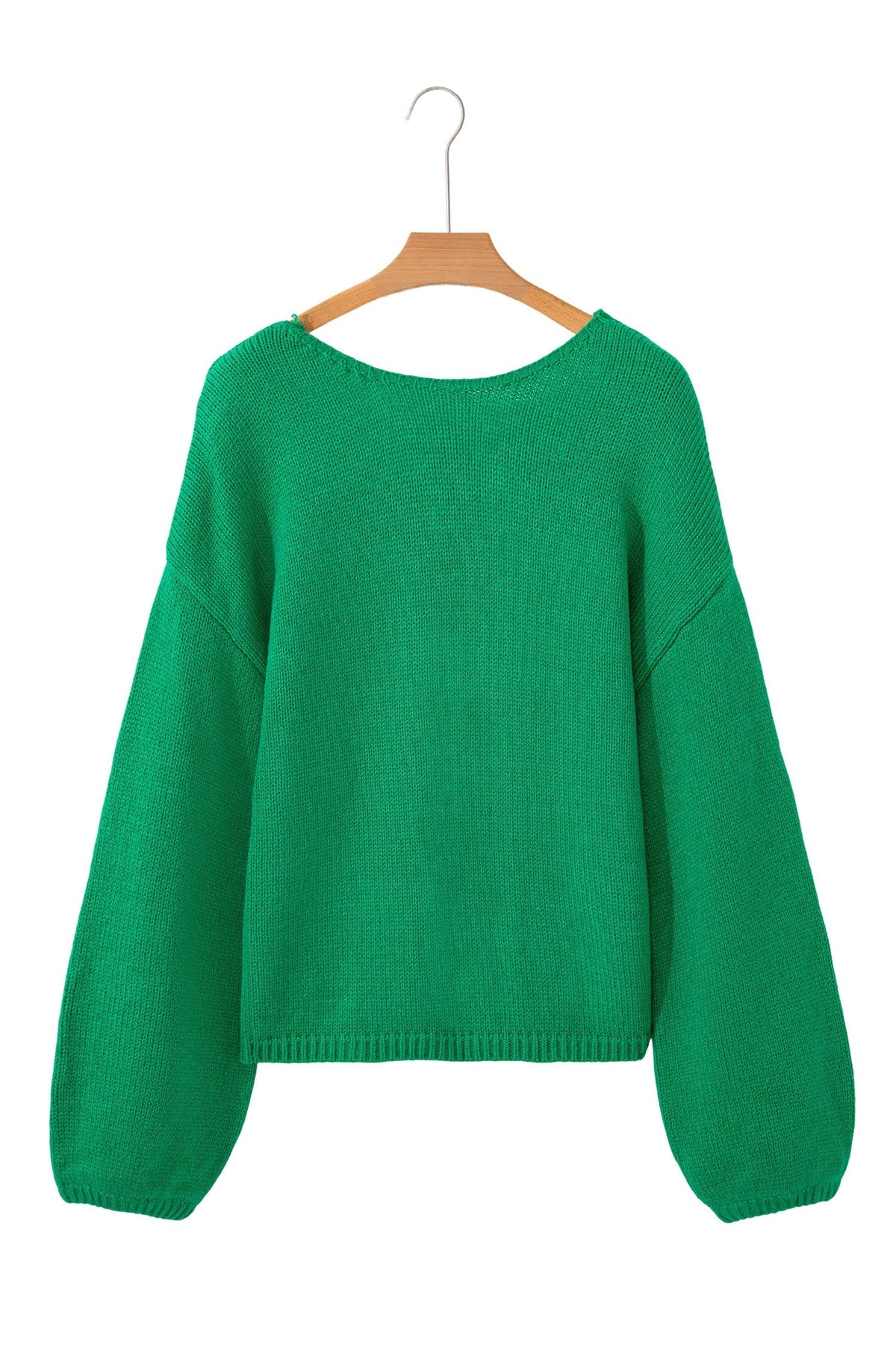 Threaded Pear Raven Backless Bubble Sleeve Sweater