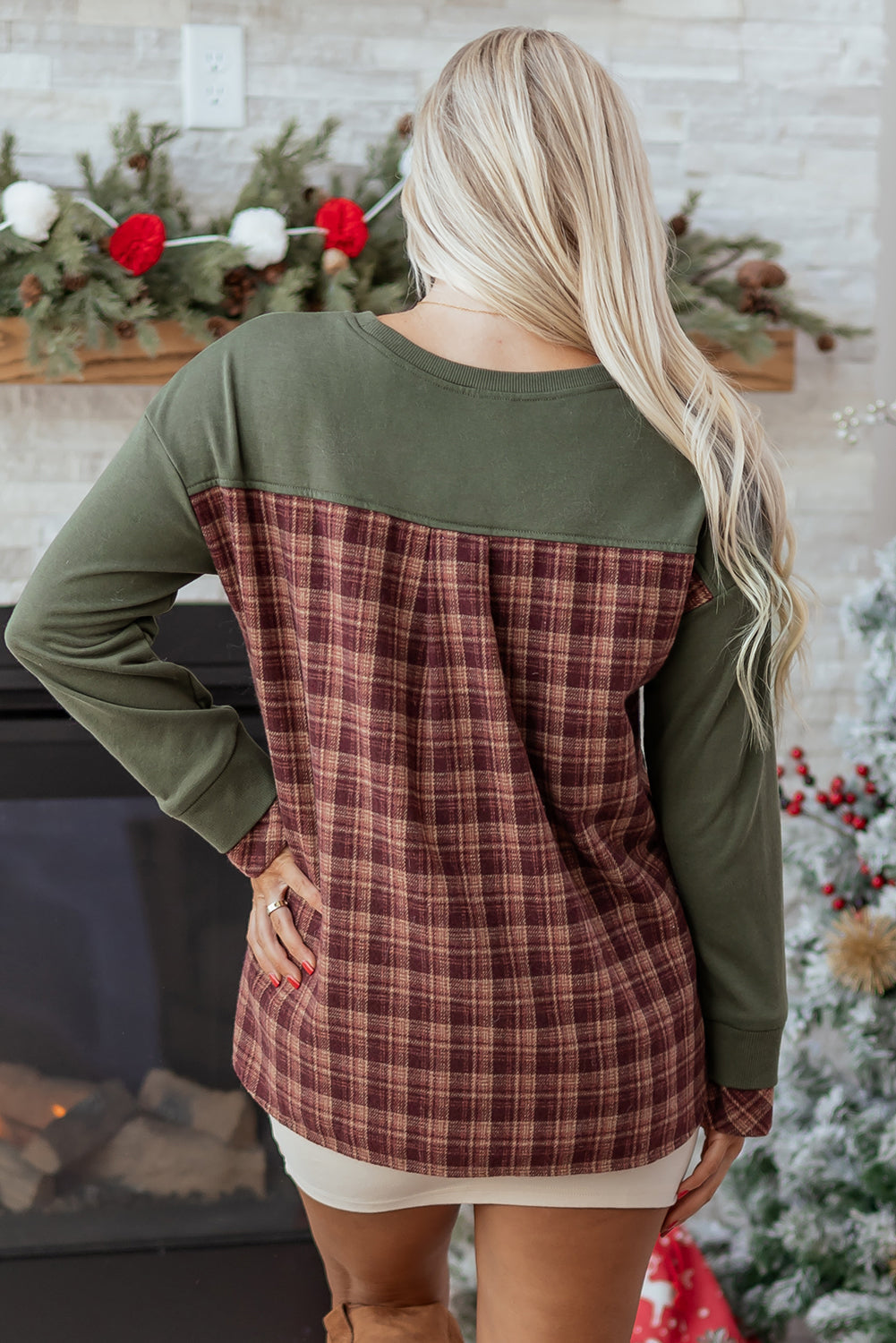 Threaded Pear Rosa Patchwork Drop Shoulder Sweatshirt