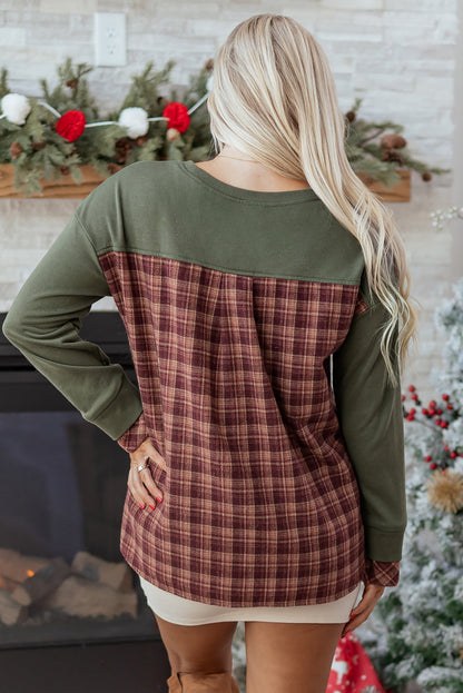 Threaded Pear Rosa Patchwork Drop Shoulder Sweatshirt