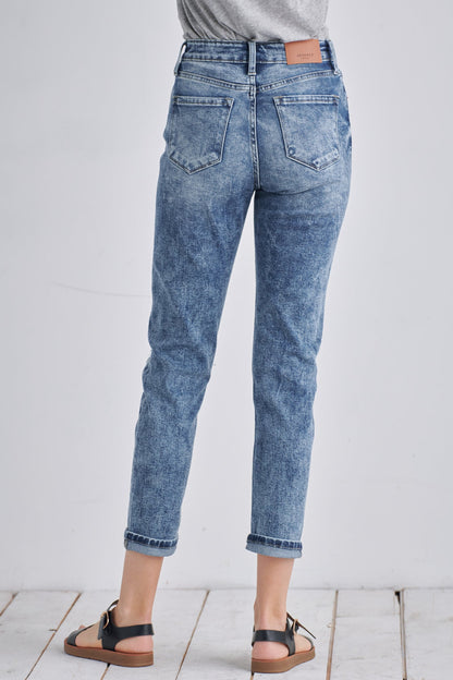 Aubree High Rise Stretch Distressed Mom Jeans