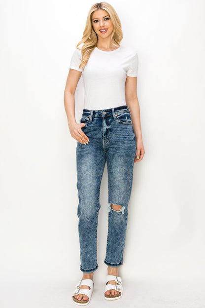 Aubree High Rise Stretch Distressed Mom Jeans