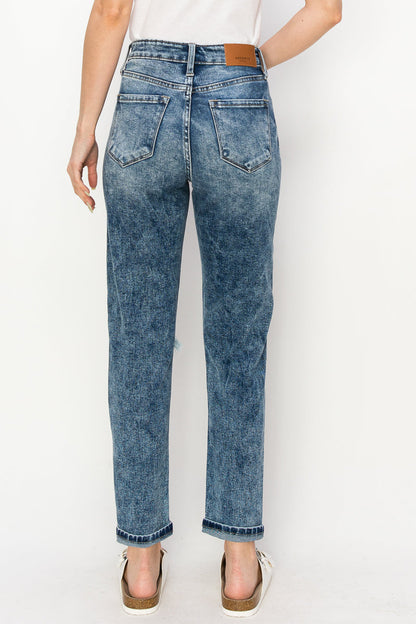 Aubree High Rise Stretch Distressed Mom Jeans