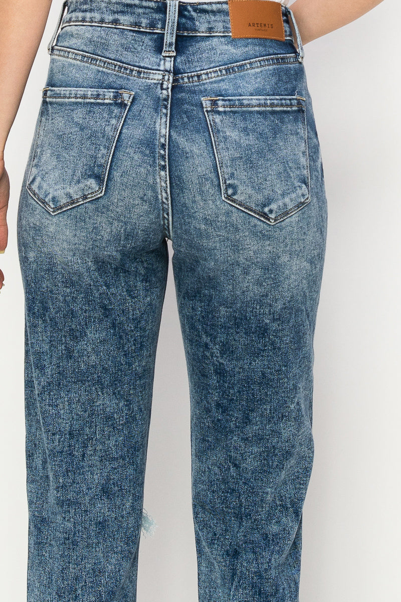 Aubree High Rise Stretch Distressed Mom Jeans