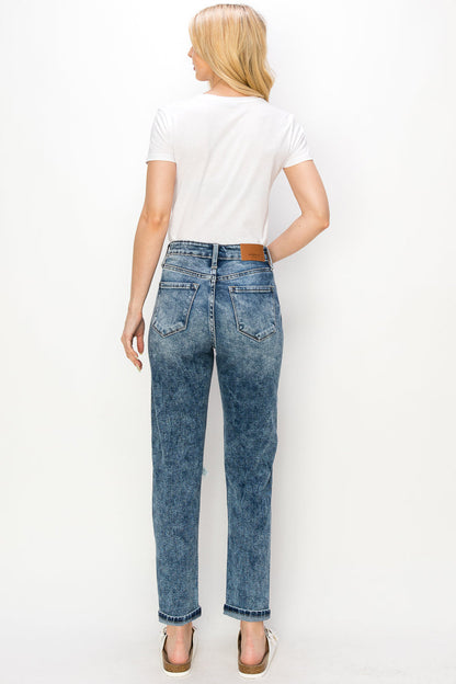 Aubree High Rise Stretch Distressed Mom Jeans